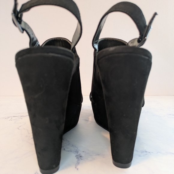 Carlos by Carlos Santana Black Velvet Wedge Sandals Size 7.5 women's shoe - Picture 3 of 12